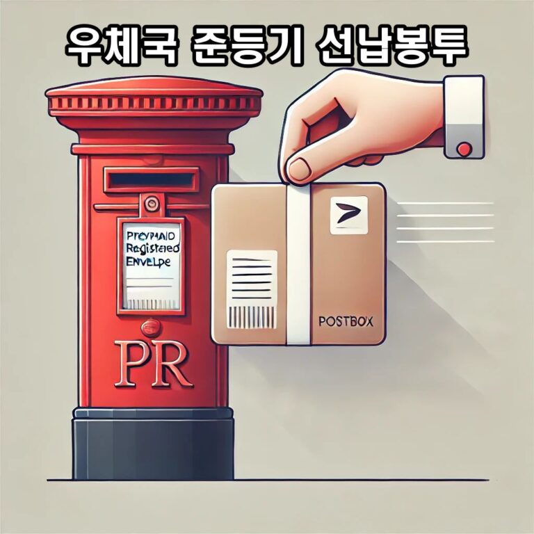 우체국 준등기 선납봉투