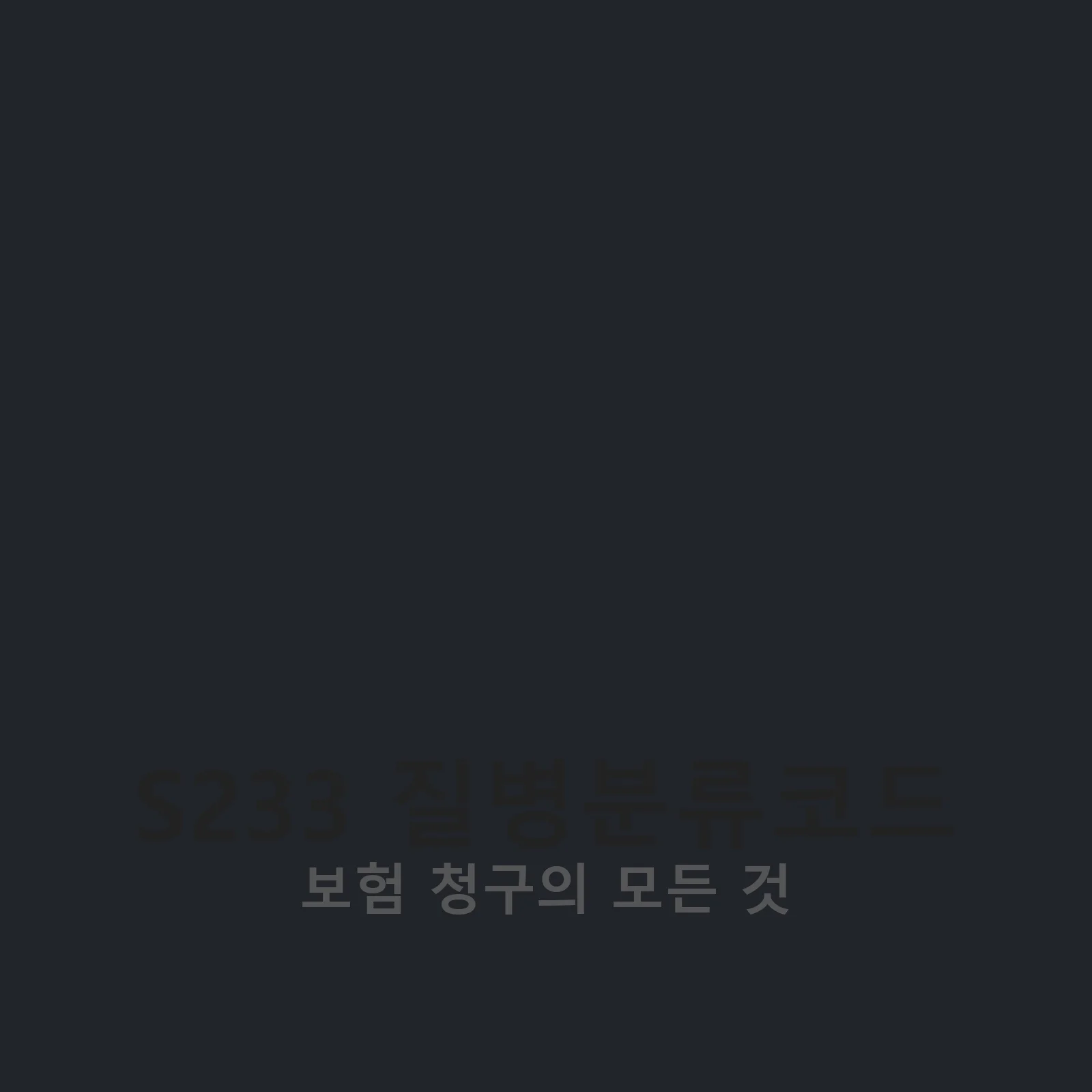 S233 질병분류코드 관련 이미지